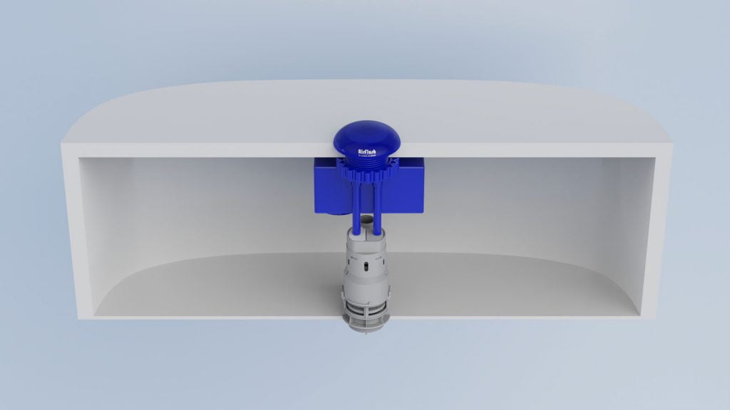 blue airflush cutaway view